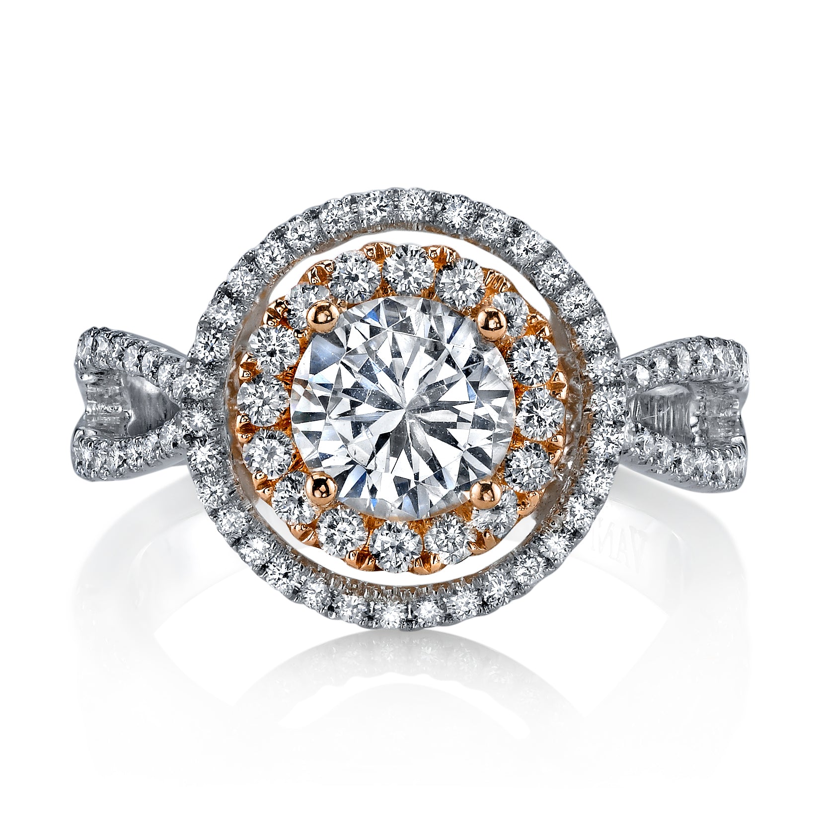 Vintage Inspired Diamond Pave Set Solea Ring Style 18RO5196YDCZ