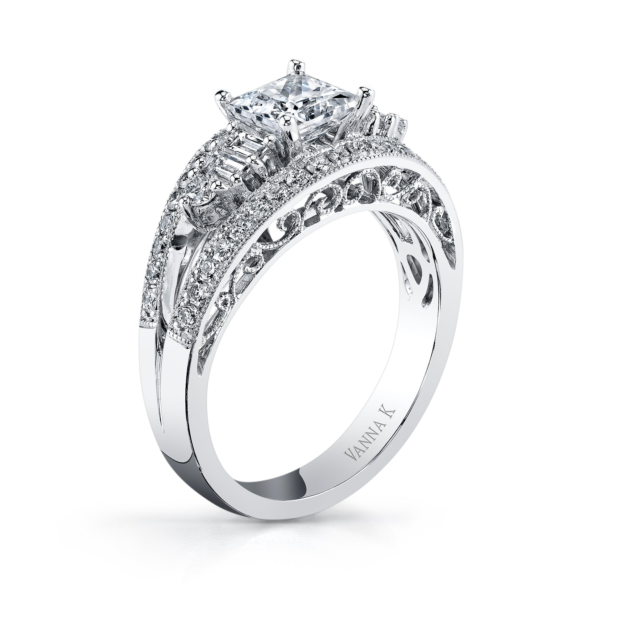 Ultra Lux Cascade Bridal Ring Style 18RO6302DCZ