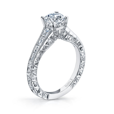 Hand Engraved Perfect Profile Diamond Ring Style 18RGL00126DCZ