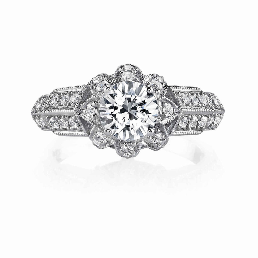 Vintage Inspired Diamond Pave Set Solea Ring Style 18RGL834DCZ
