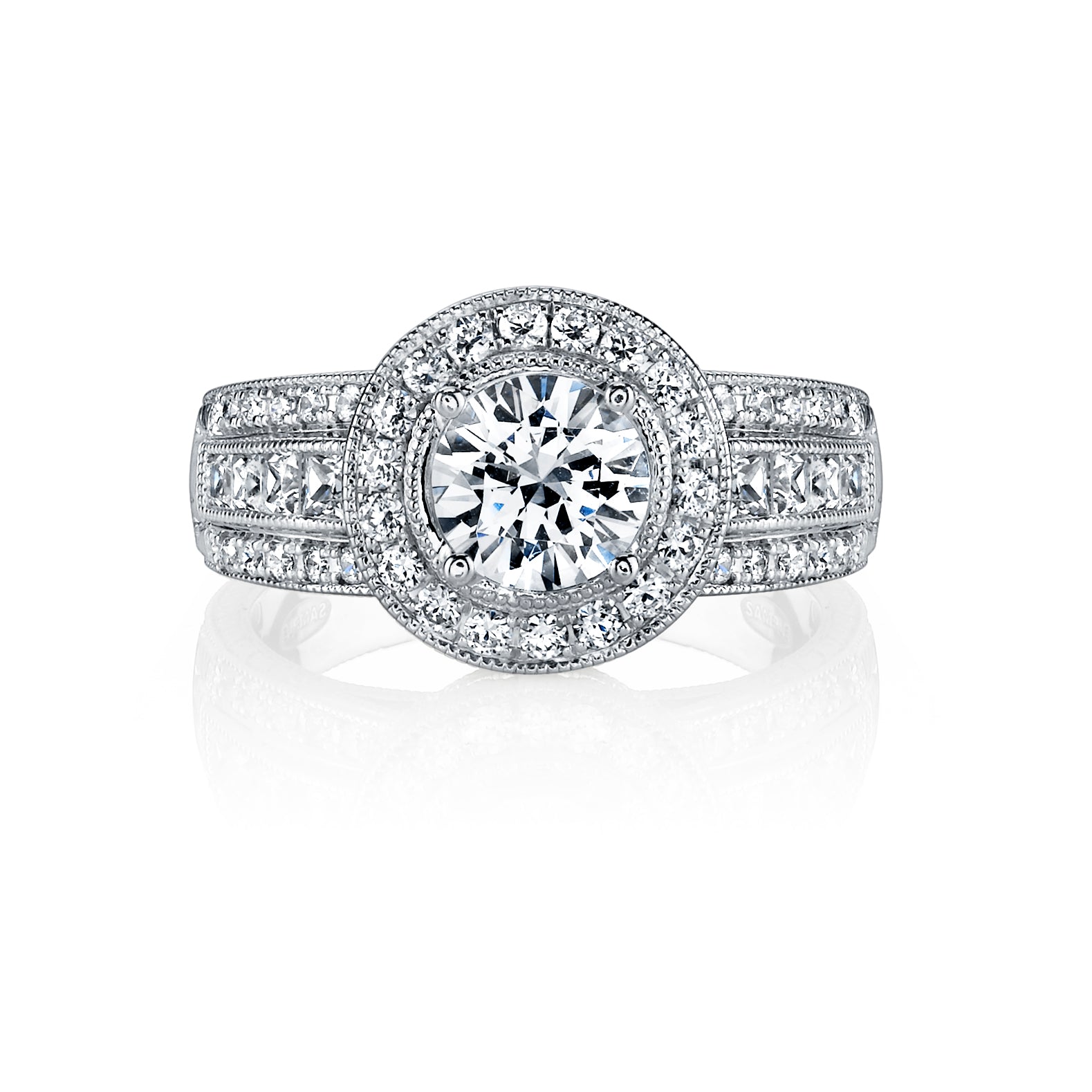 Hand Engraved Perfect Profile Diamond Ring Style 18R845DCZ