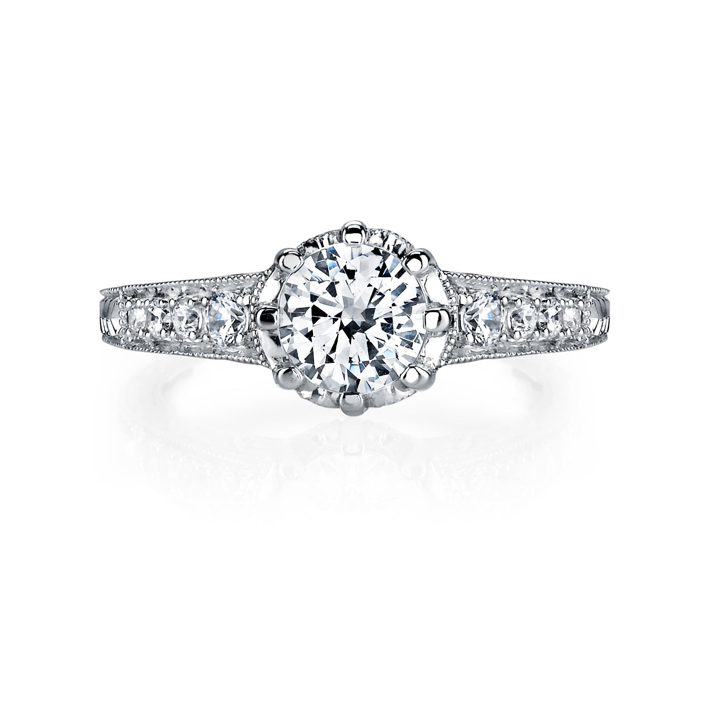 Hand Engraved Perfect Profile Diamond Ring Style 18RGL0326DCZ