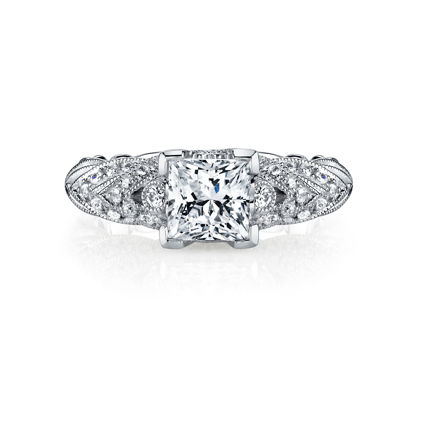 Vintage Inspired Diamond Pave Set Solea Ring Style 18R621DCZ