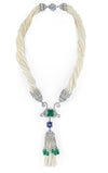 Gelato Color Gemstone and Diamond Necklace Style 18NGL049