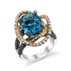 Gelato Color Gemstone and Diamond Fashion Ring Style 18RO343D