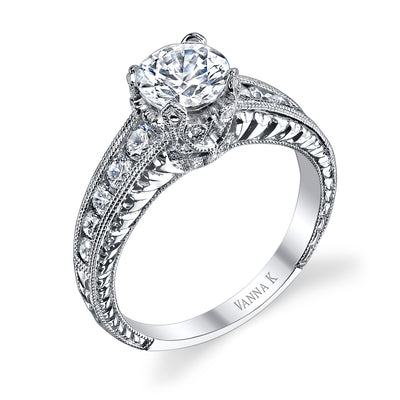 Hand Engraved Perfect Profile Diamond Ring Style 18R863DCZ