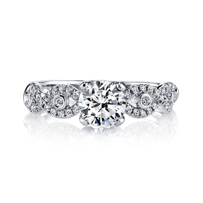 Vintage Inspired Diamond Pave Set Solea Ring Style 18R437DCZ