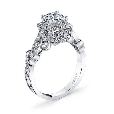 Hand Engraved Perfect Profile Diamond Ring Style 18RGL00612DCZ