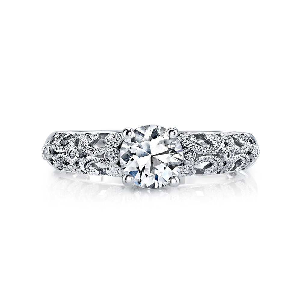 Vintage Inspired Diamond Pave Set Solea Ring Style 18R859DCZ