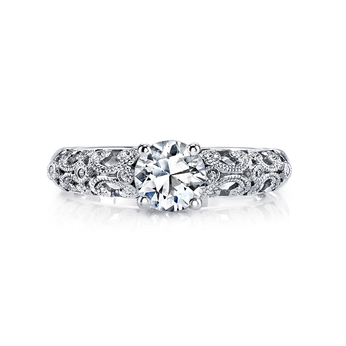 Vintage Inspired Diamond Pave Set Solea Ring Style 18R859DCZ