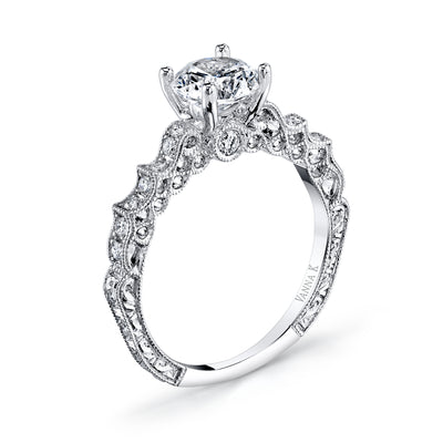 Hand Engraved Perfect Profile Diamond Ring Style 18RGL00607DCZ