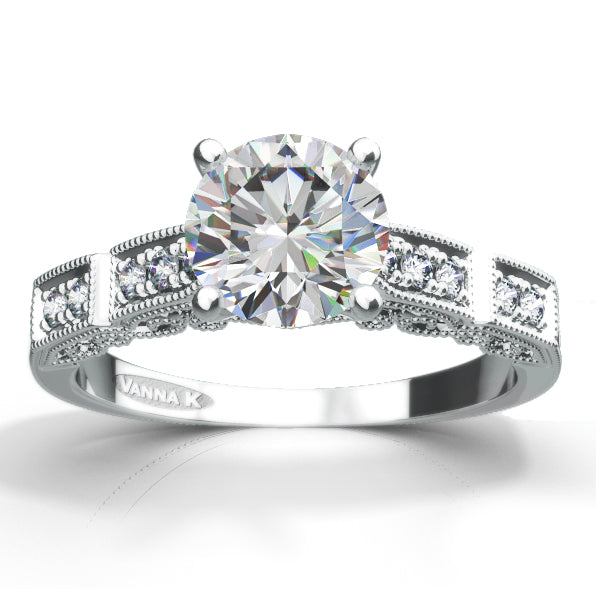Hand Engraved Perfect Profile Diamond Ring Style 18RGL469DCZ