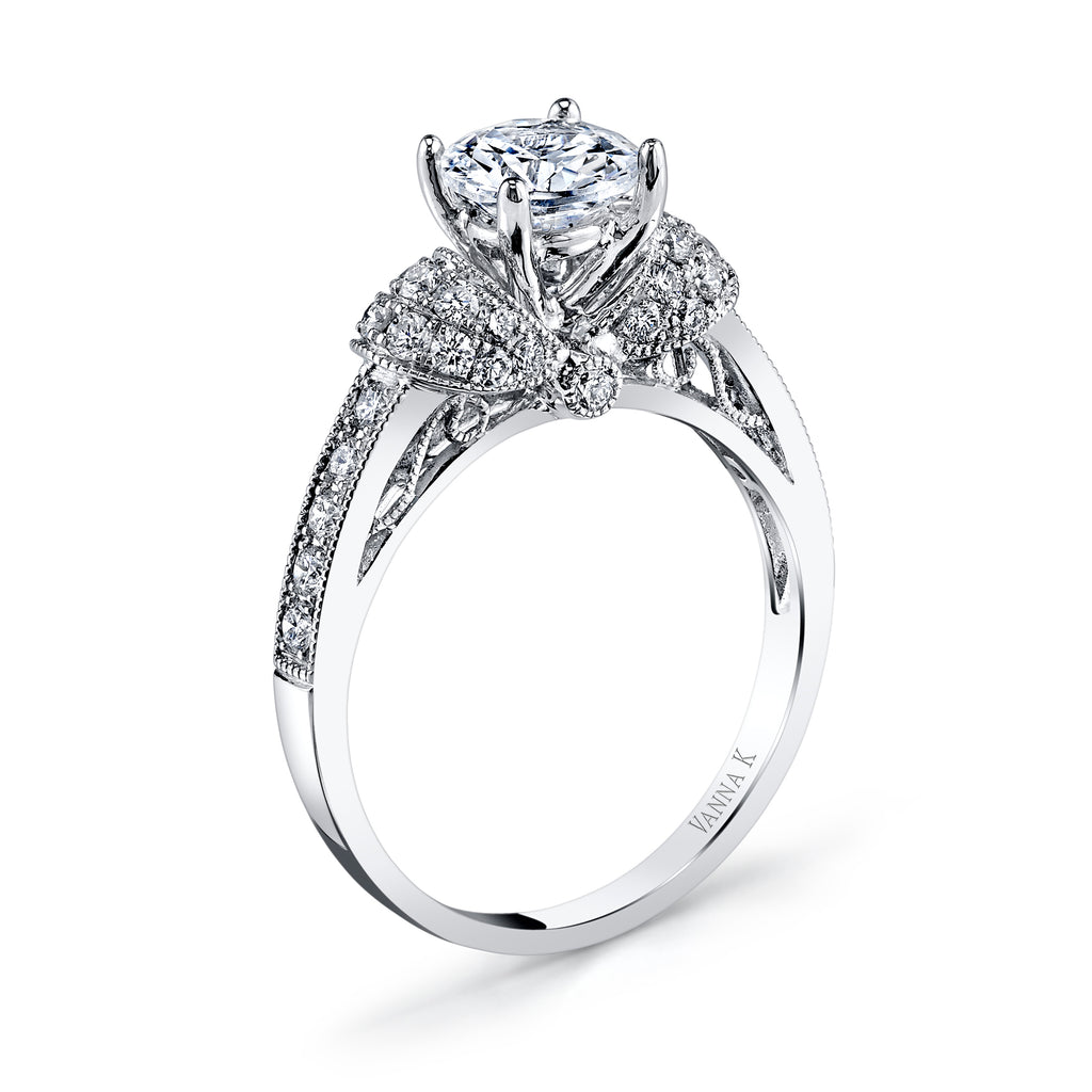 Vintage Inspired Diamond Pave Set Solea Ring Style 18RGL944DCZ