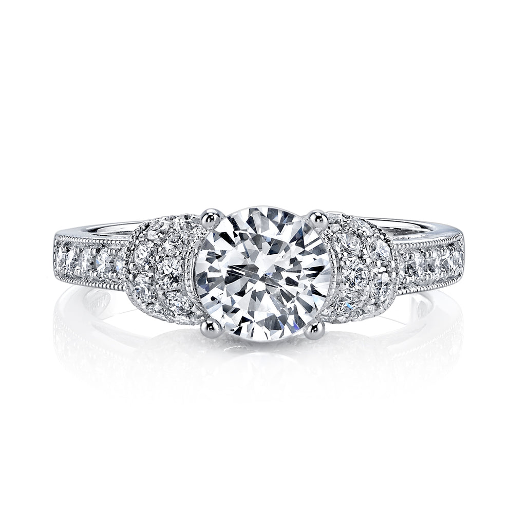 Vintage Inspired Diamond Pave Set Solea Ring Style 18RGL944DCZ