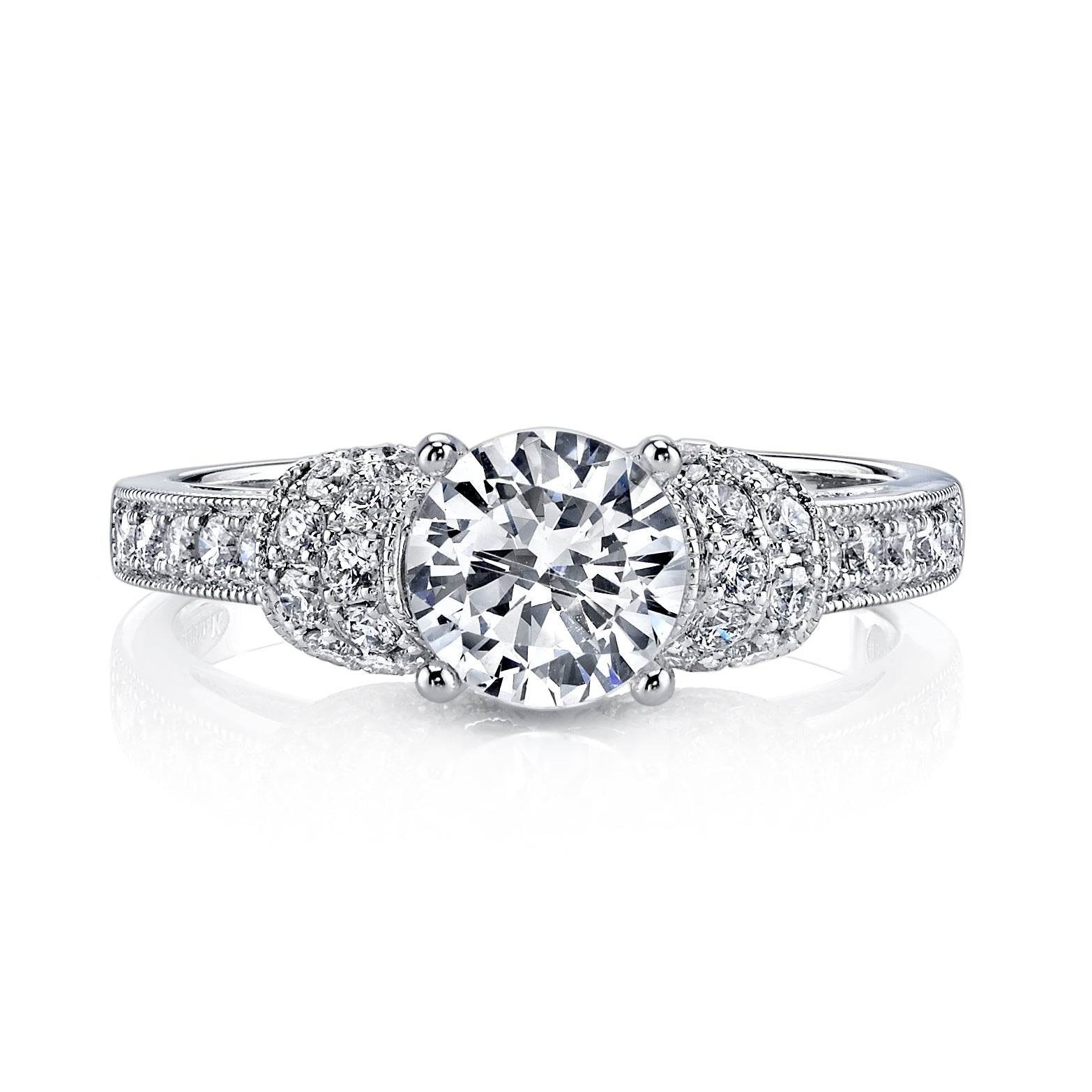 Vintage Inspired Diamond Pave Set Solea Ring Style 18RGL944DCZ