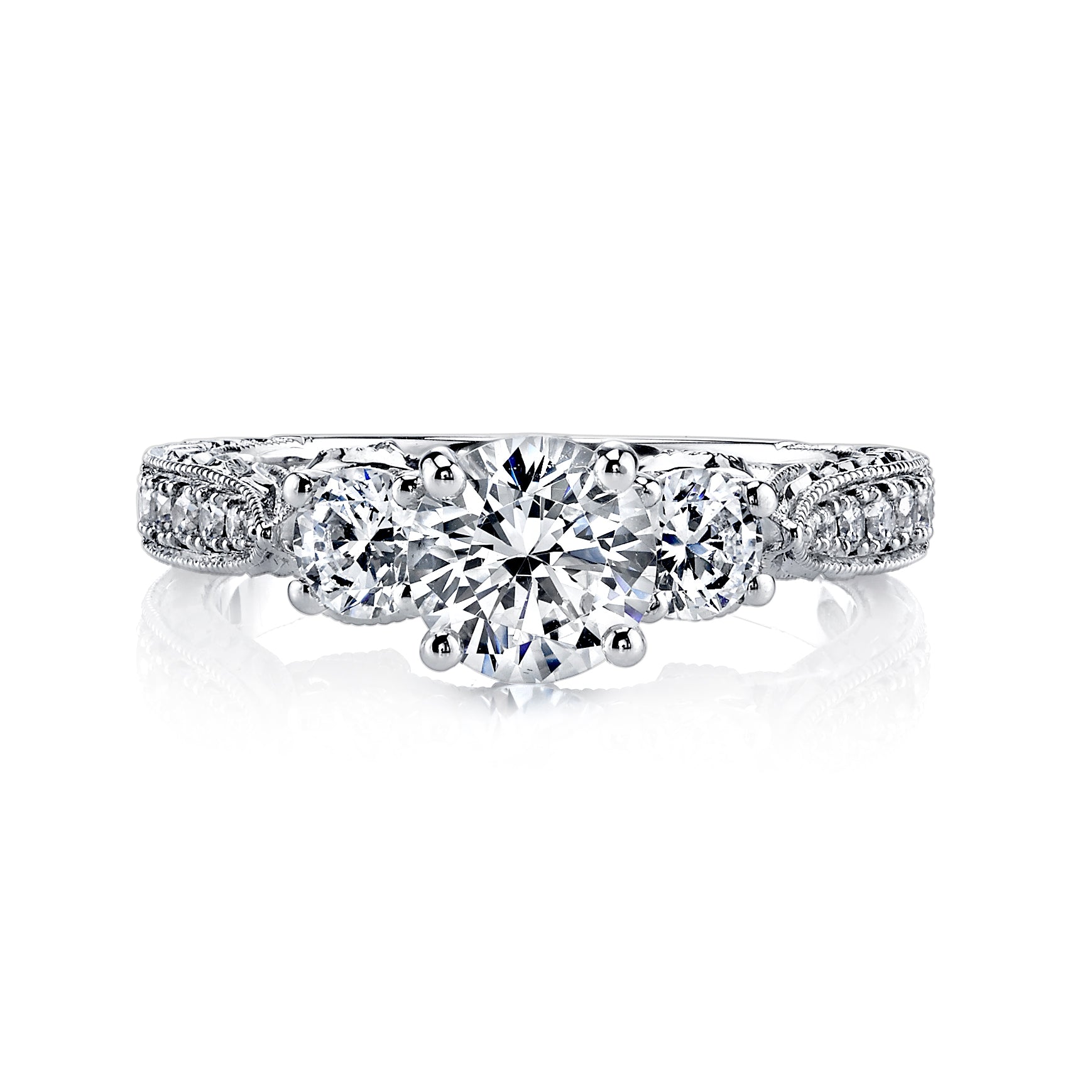 Hand Engraved Perfect Profile Diamond Ring Style 18R997DCZ