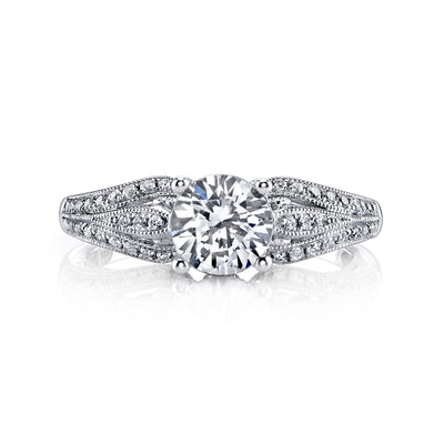 Vintage Inspired Diamond Pave Set Solea Ring Style 18R923DCZ