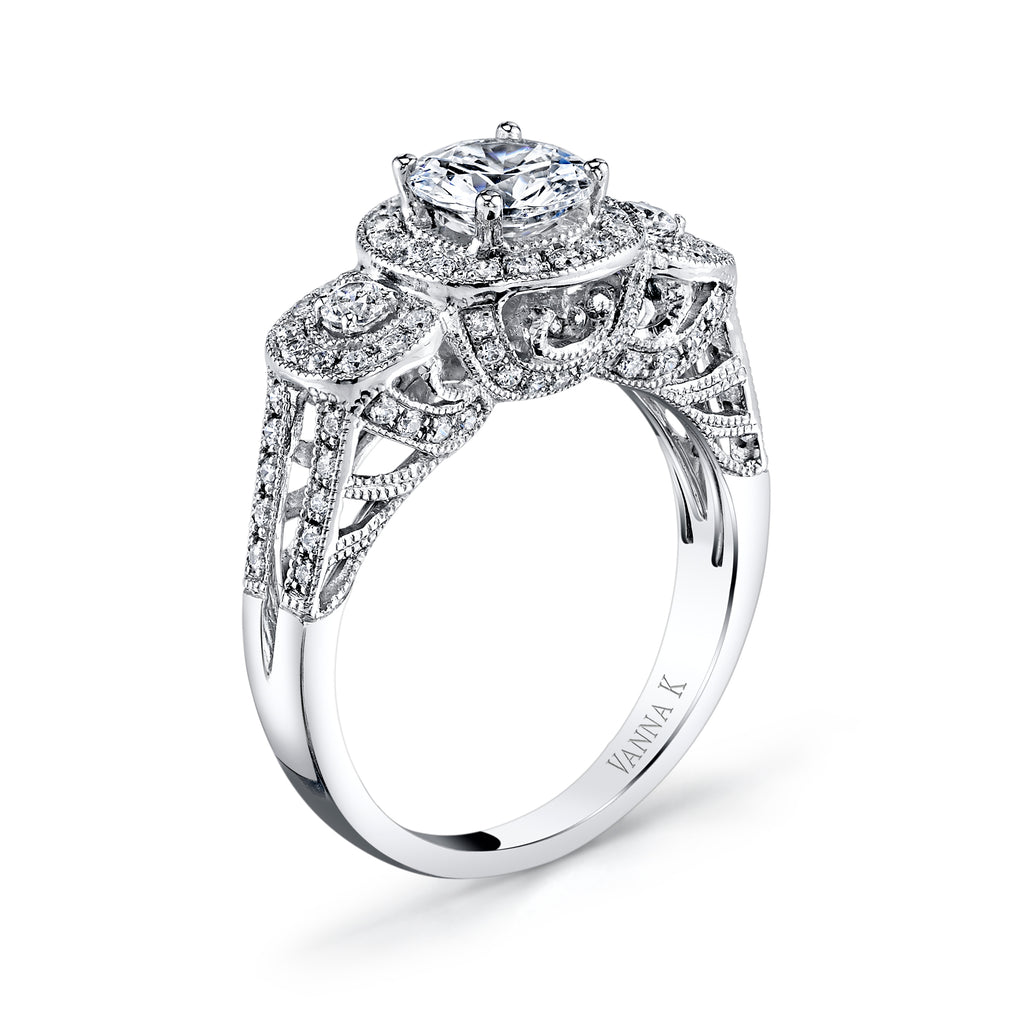 Vintage Inspired Diamond Pave Set Solea Ring Style 18R892DCZ