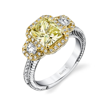 Soleamore Unique Rare Yellow Diamond Ring Style 18RGL937D