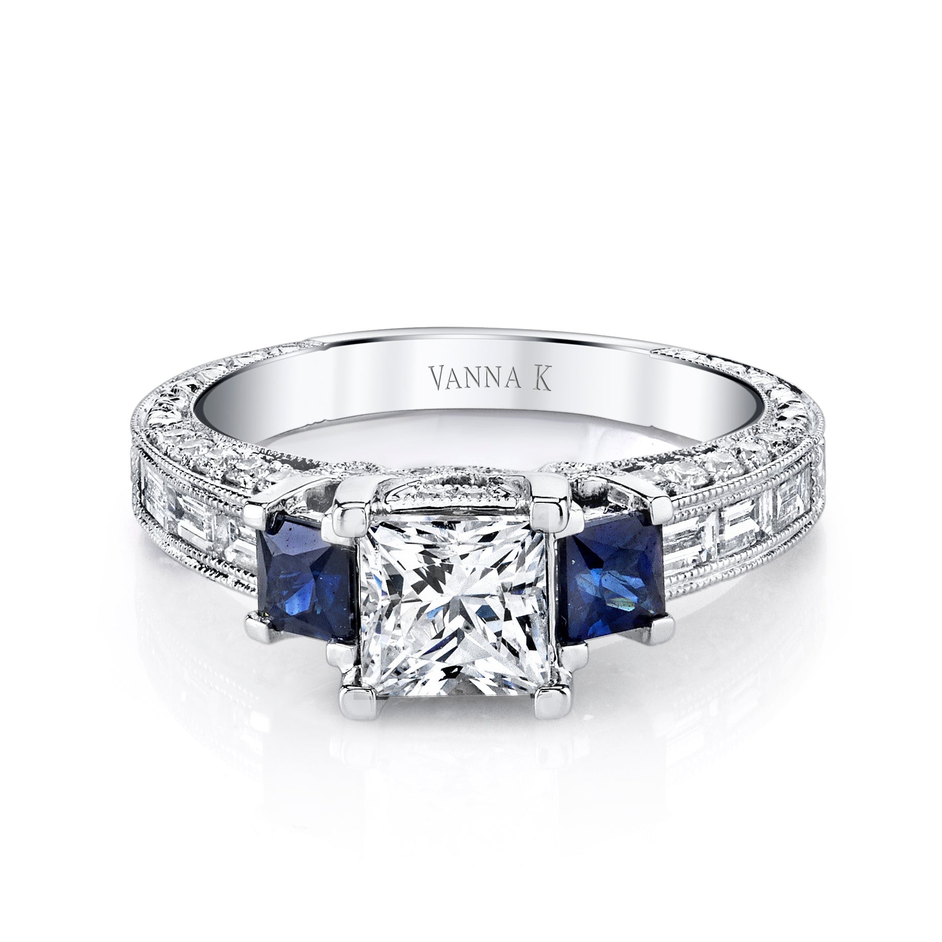 Hand Engraved Perfect Profile Diamond Ring Style 18RM63145SDCZ