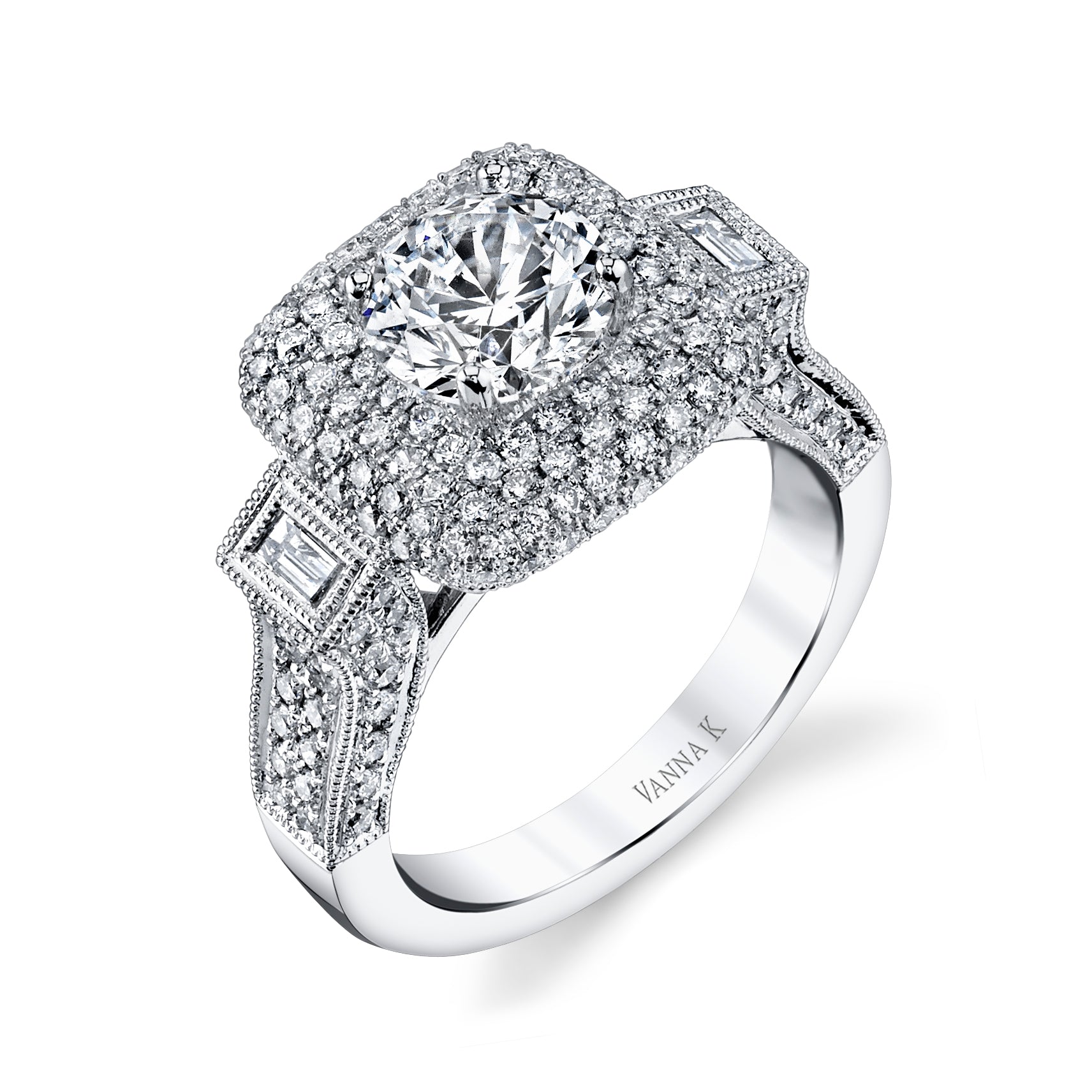 Vintage Inspired Diamond Pave Set Solea Ring Style 18RO5846DCZ