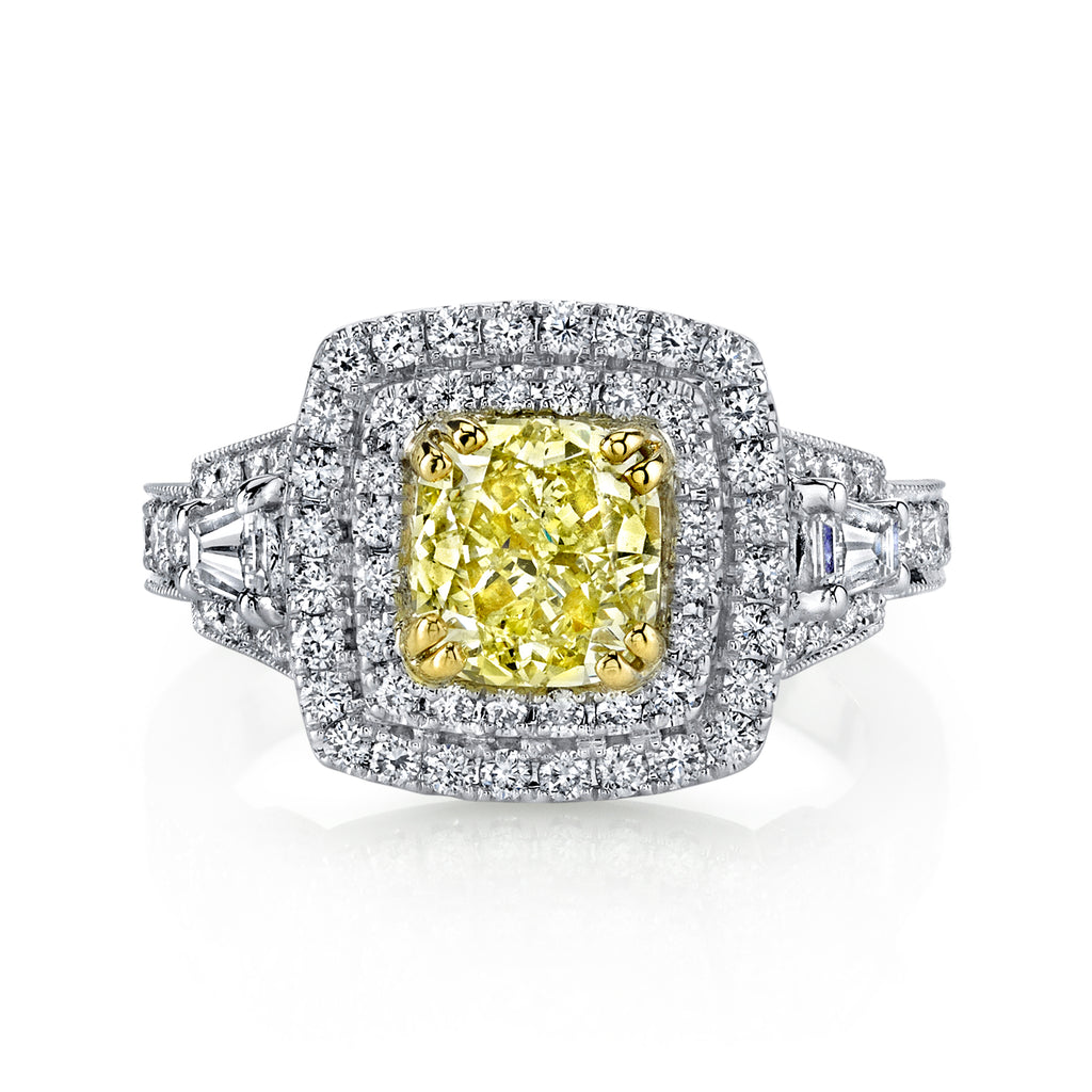 Soleamore Unique Rare Yellow Diamond Ring Style 18R1017DY