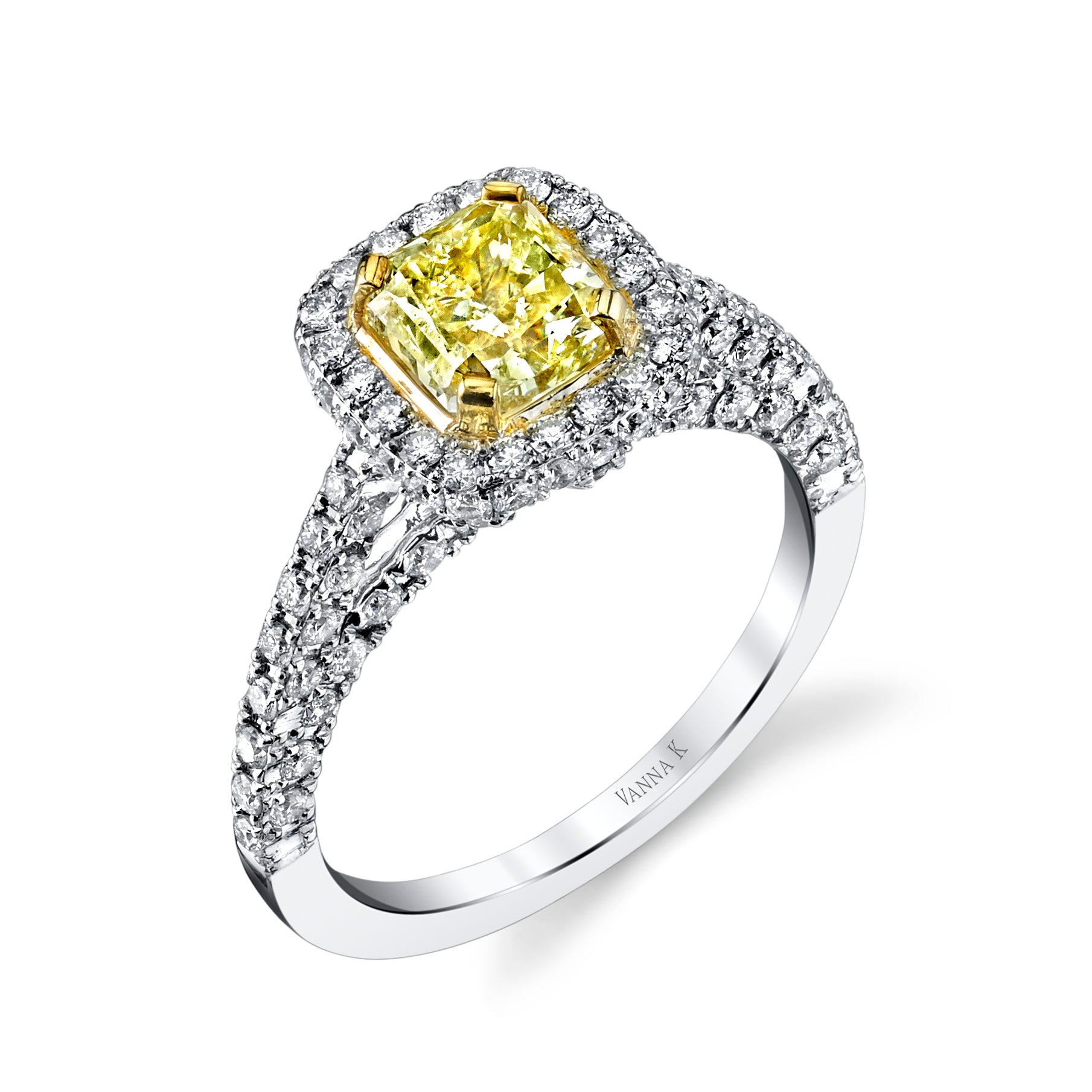 Soleamore Unique Rare Yellow Diamond Ring Style 18R9841DY