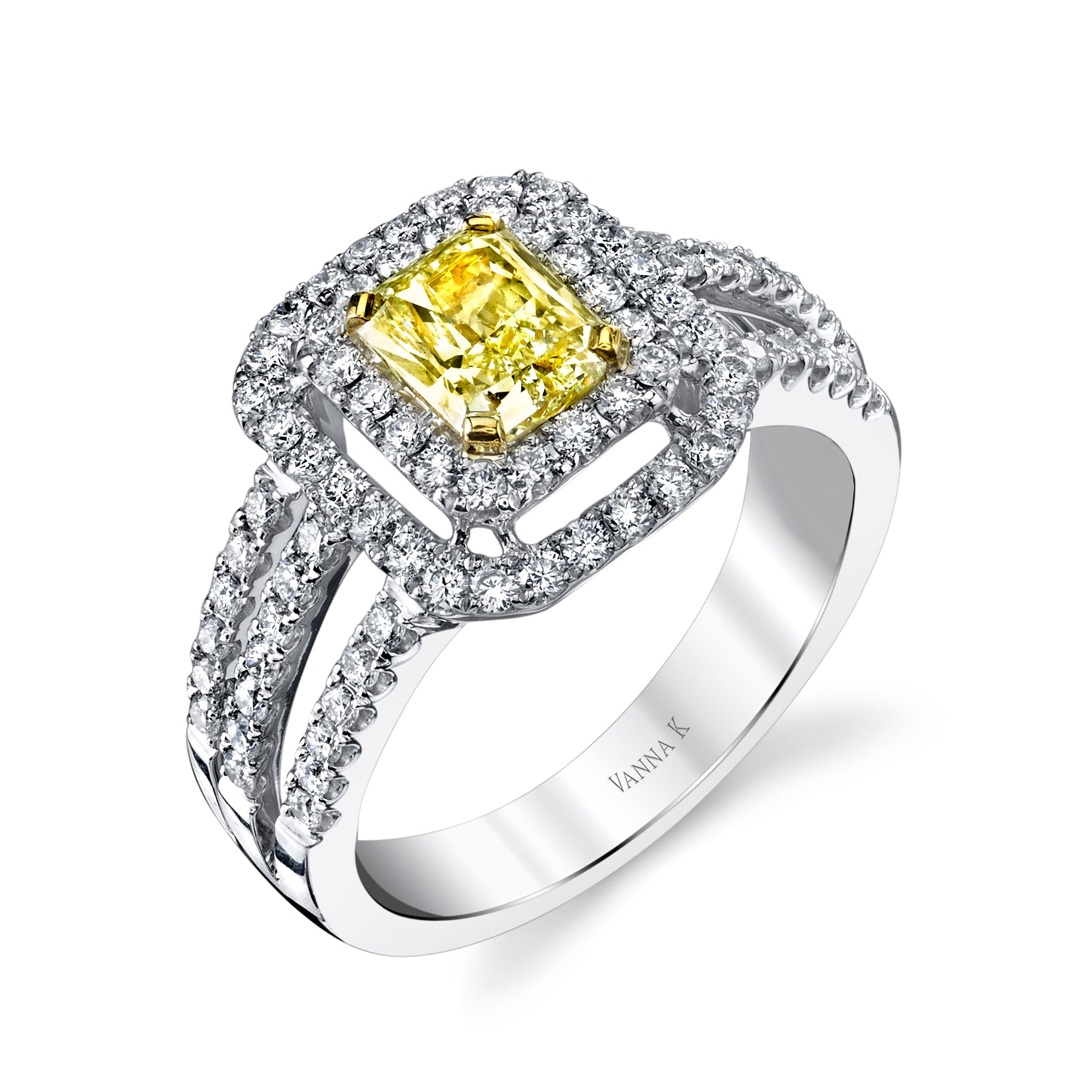 Soleamore Unique Rare Yellow Diamond Ring Style 18RGL690DY