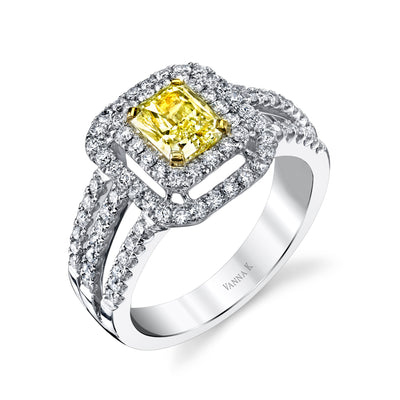 Soleamore Unique Rare Yellow Diamond Ring Style 18RGL690DY