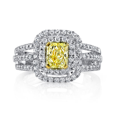 Soleamore Unique Rare Yellow Diamond Ring Style 18RGL690DY