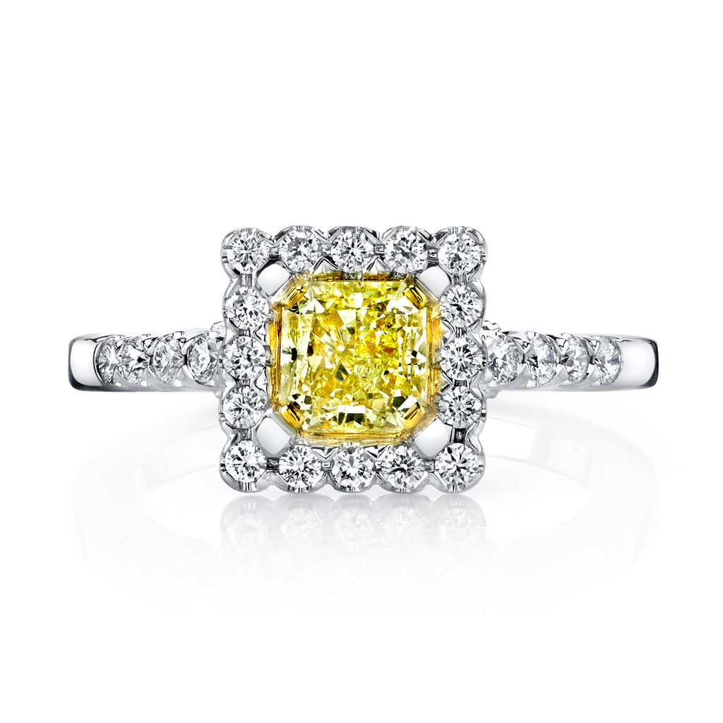 Soleamore Unique Rare Yellow Diamond Ring Style 18RGL5392DY
