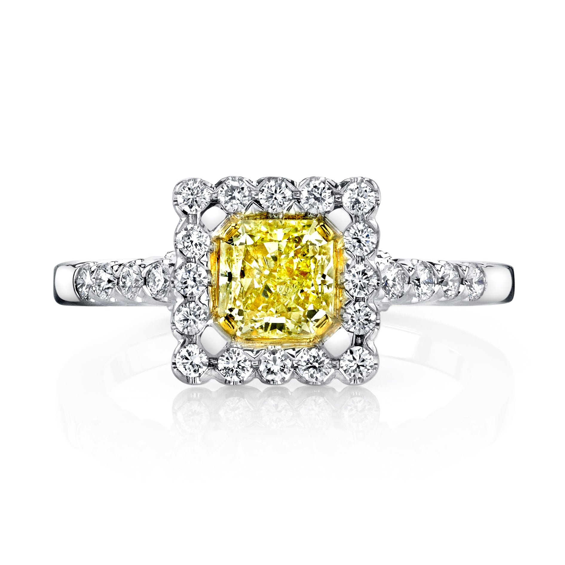 Soleamore Unique Rare Yellow Diamond Ring Style 18RGL5392DY