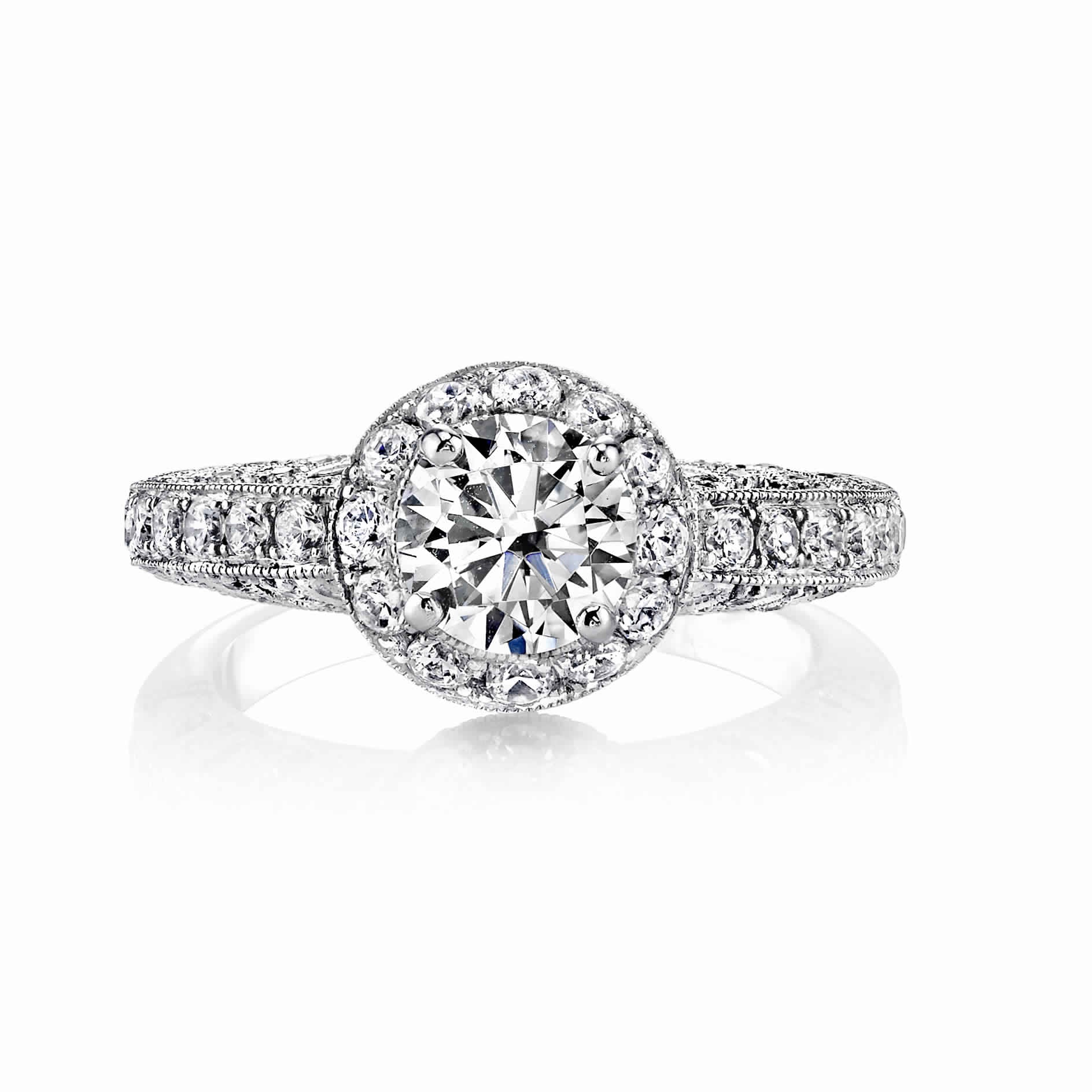 Vintage Inspired Diamond Pave Set Solea Ring Style 18RGL00638DCZ