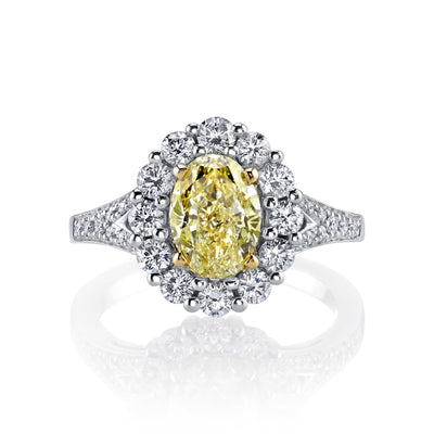 Soleamore Unique Rare Yellow Diamond Ring Style 18RGL38DY