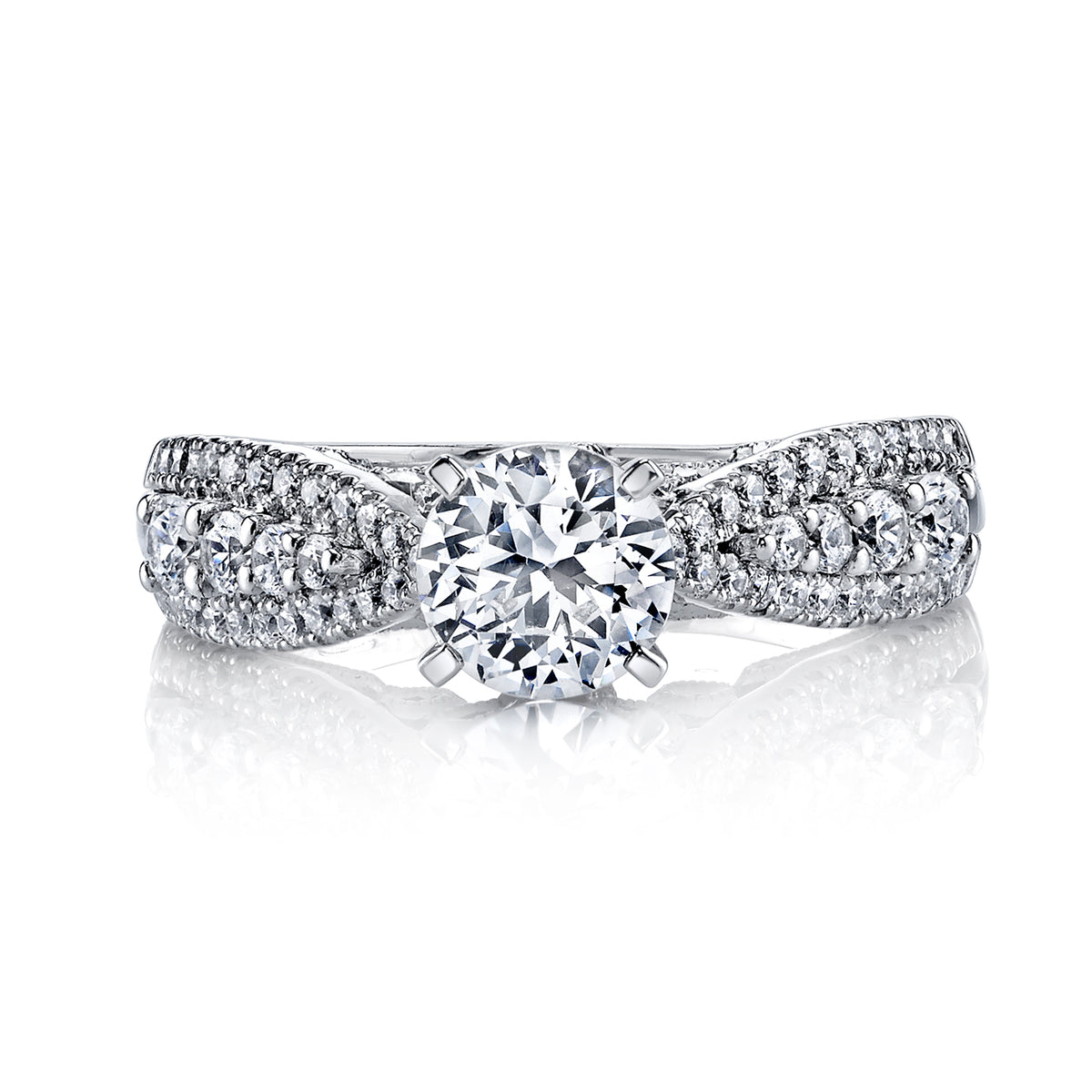 Hand Engraved Perfect Profile Diamond Ring Style 18RGL599DCZ