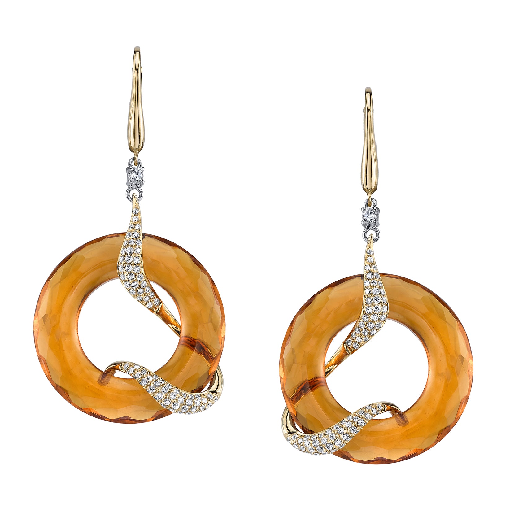 Gelato Color Gemstone and Diamond Earrings Style 18F191
