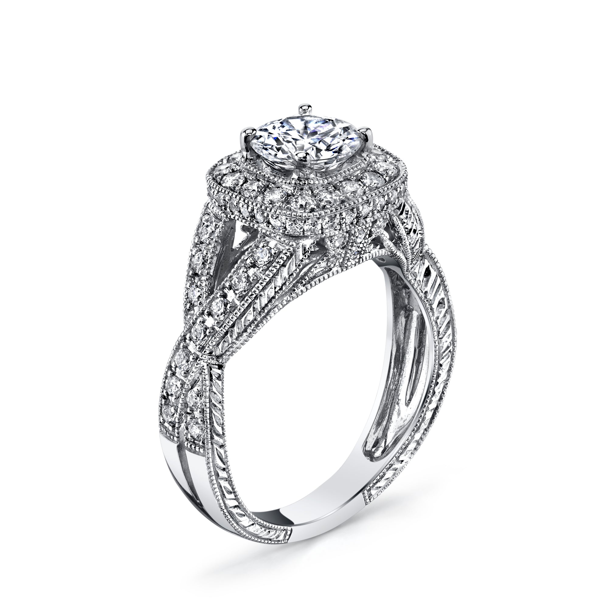 Hand Engraved Perfect Profile Diamond Ring Style 18R8681DCZ