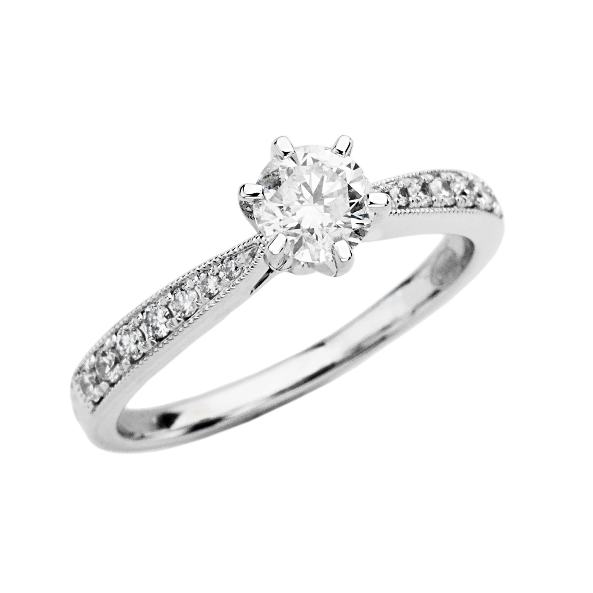 14K White Gold Diamond Engagement Ring