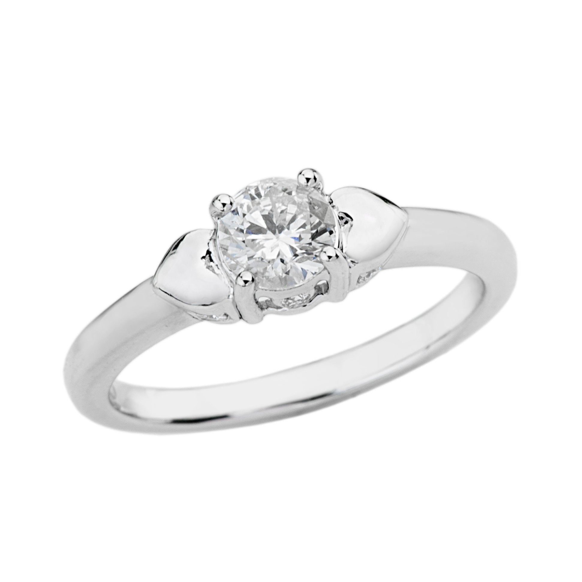 14K White Gold Diamond Engagement Ring