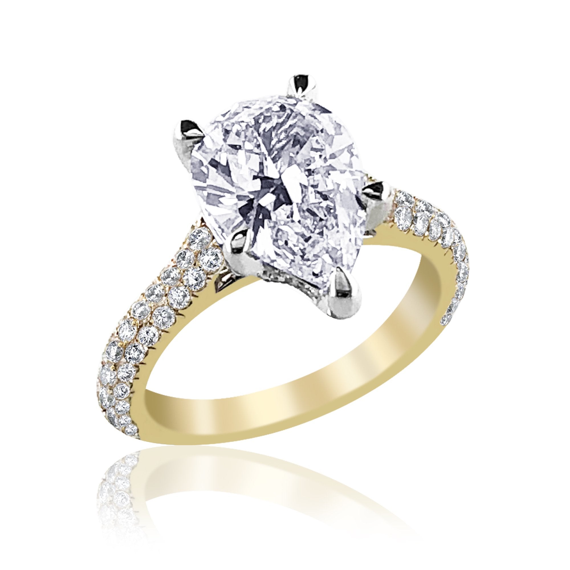 14K Yellow gold diamond engagement ring