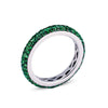 18K White Gold Eternity Band With Green Tsavorites