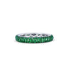 18K White Gold Eternity Band With Green Tsavorites