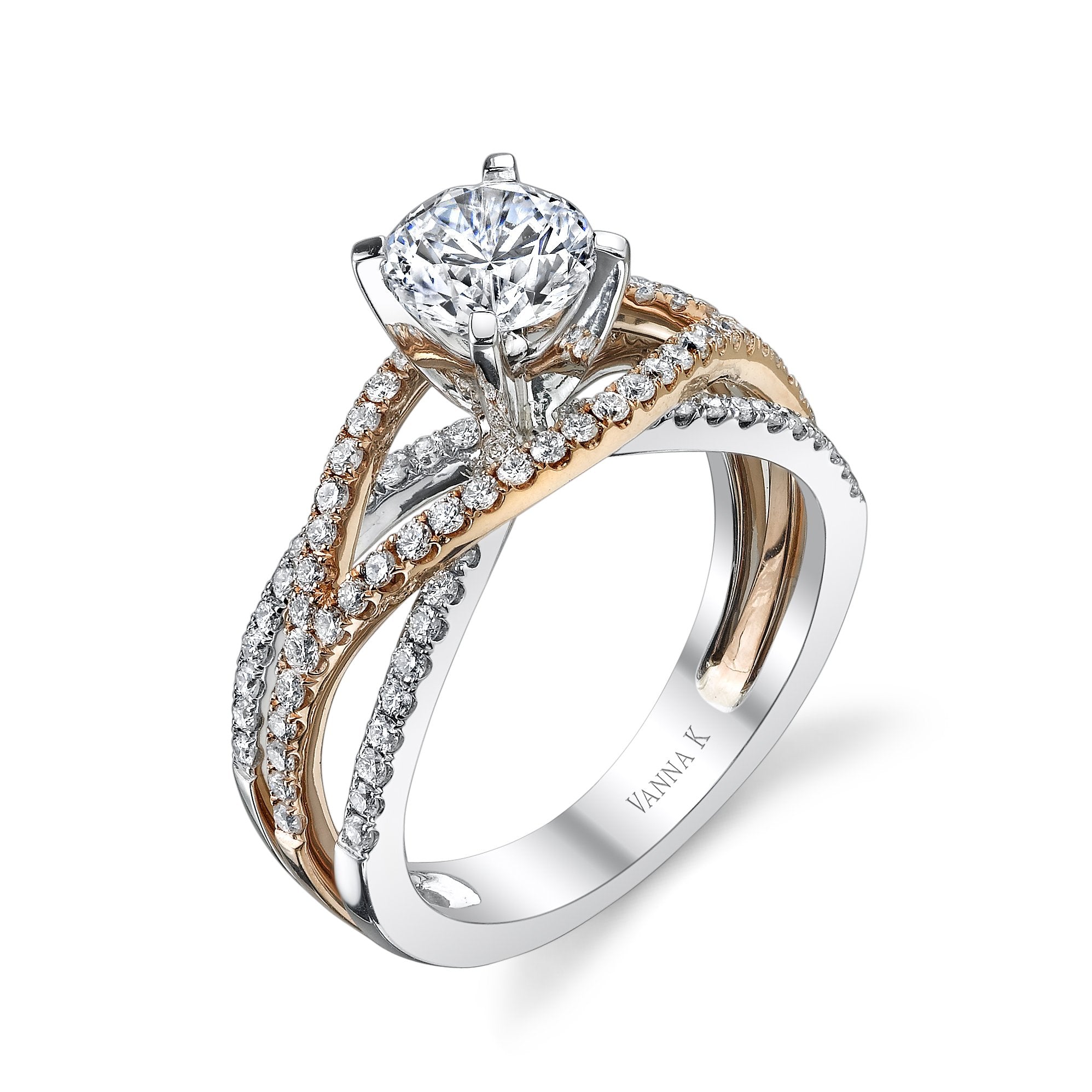 18K Two Tone Diamond Engagement Ring