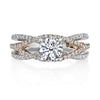 18K Two Tone Diamond Engagement Ring