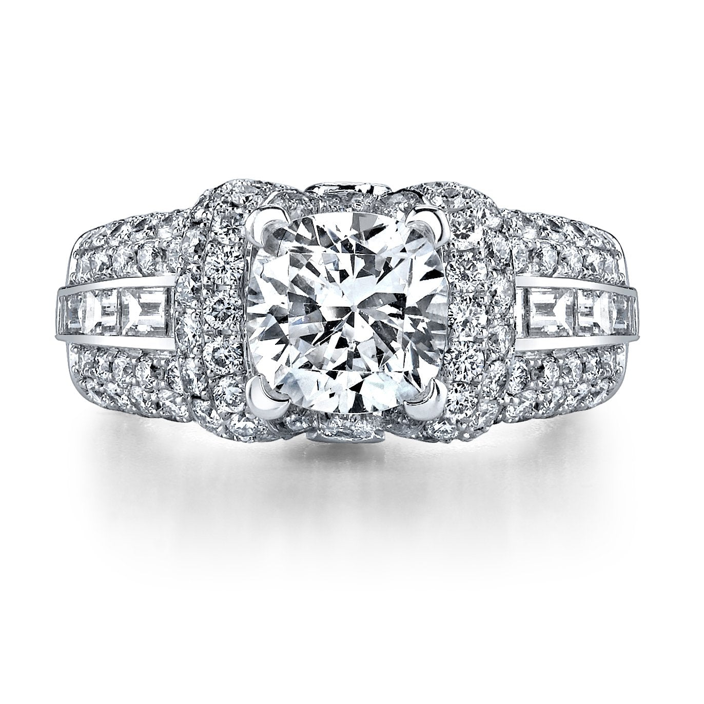 18K White Gold Diamond Engagement Ring