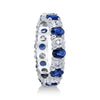 18K White Gold Oval Shaped Diamond And Sapphire Eternity Ring