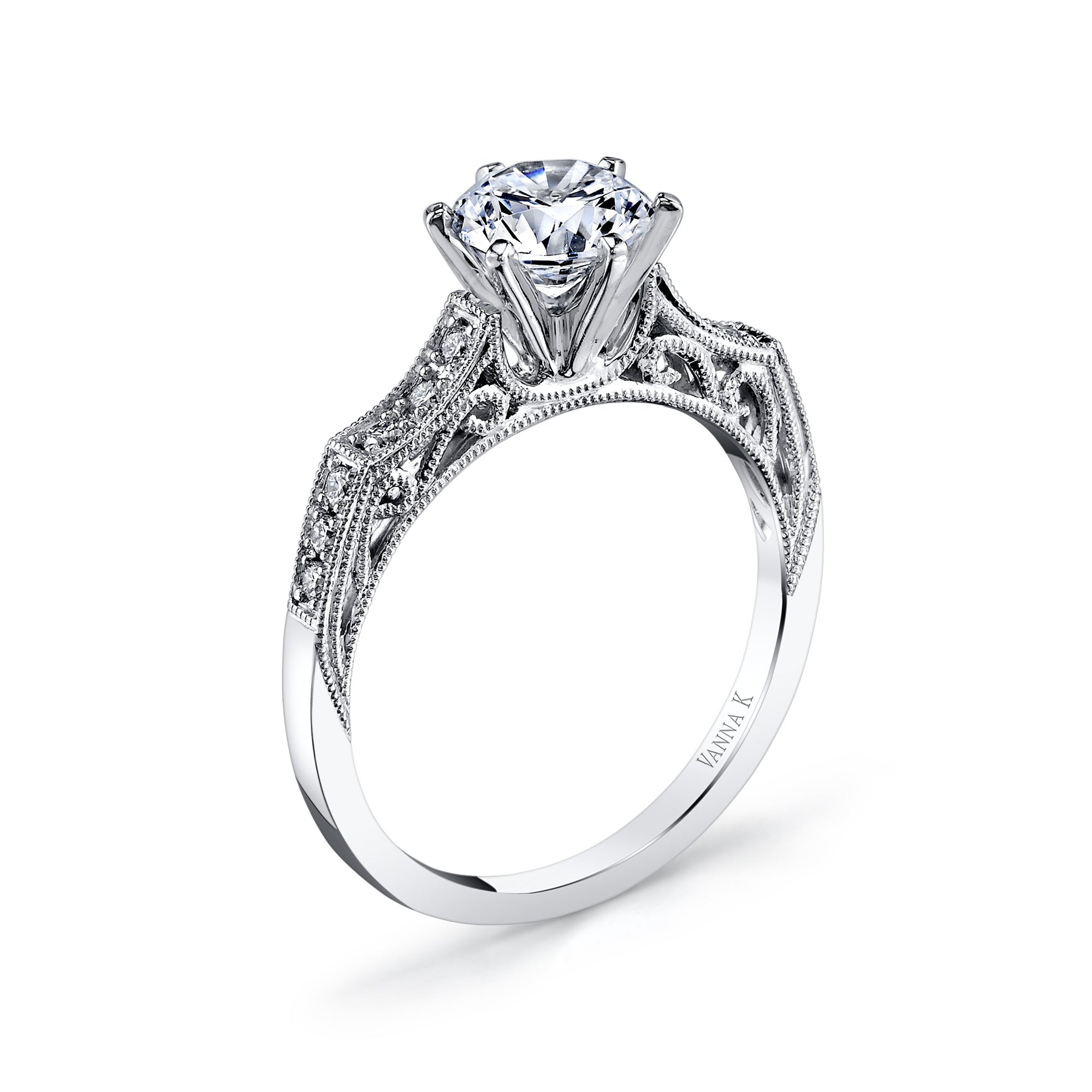 18K White Gold Diamond Engagement Ring