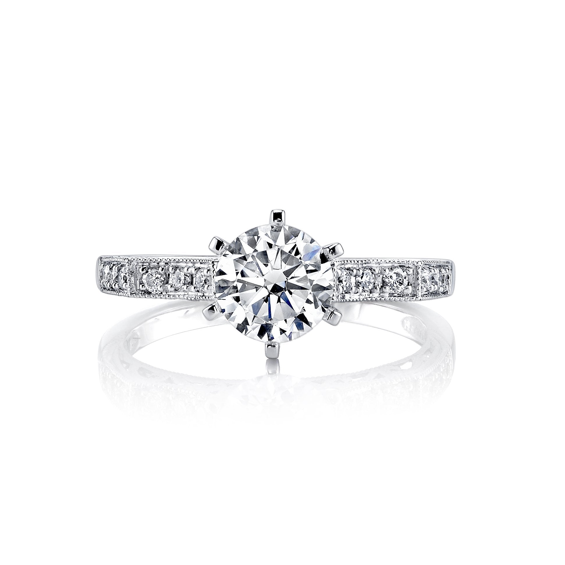 18K White Gold Diamond Engagement Ring