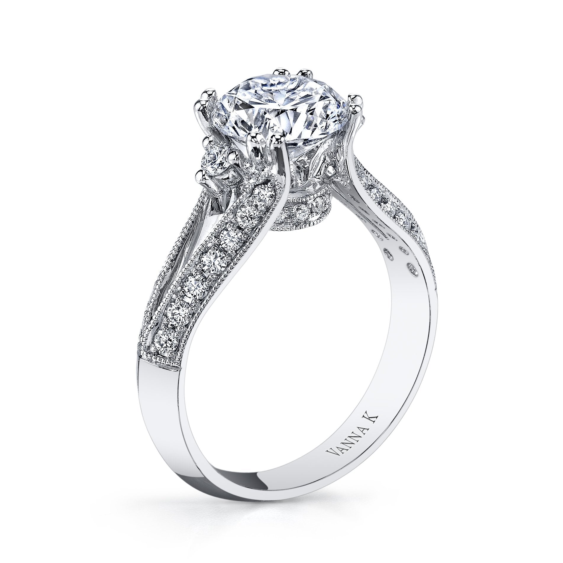 18K White Gold Diamond Engagement Ring