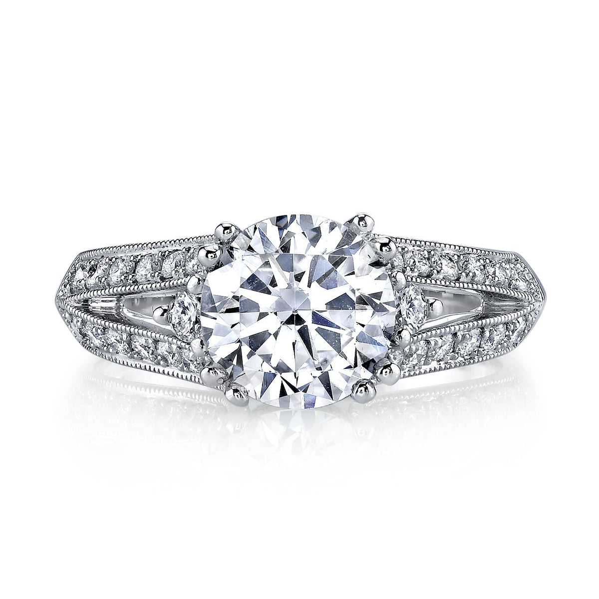 18K White Gold Diamond Engagement Ring